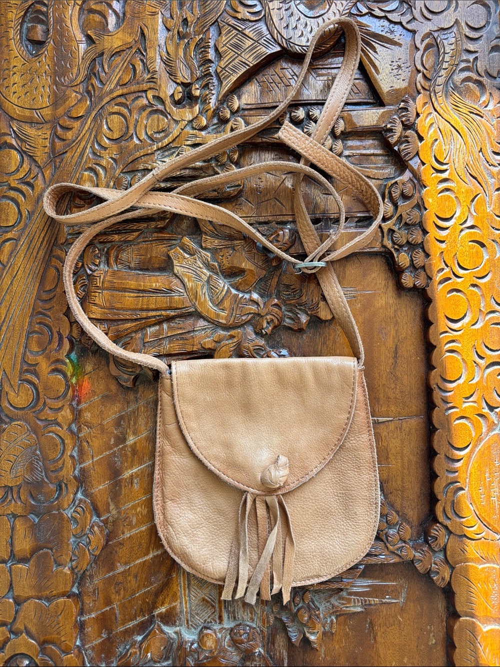 Cute Tassel Day & Mood Leather crossbody